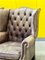 Leather Chesterfield Wingback Armchair, 1950s, Image 3
