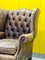 Leather Chesterfield Wingback Armchair, 1950s, Image 8