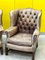 Leather Chesterfield Wingback Armchair, 1950s 9