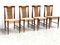 Vintage Esszimmerstühle aus Teak & Korbgeflecht, 1960er, 4er Set 6