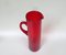 Brocca per l'acqua rossa con 7 bicchieri di Monica Bratt, Svezia, anni '50, set di 8, Immagine 5