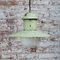 Vintage Industrial Green Enamel and Opaline Glass Pendant Light 6