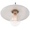 Vintage White Enamel, Brass and Clear Glass Pendant Lights 3