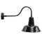 Vintage French Industrial Black Enamel and Cast Iron Wall Lamp, Image 1