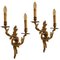 French Gilded Bronze Two-Light Wall Lights, Set of 2 1