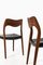 Dining Chairs in Rosewood and Black Leather attributed to Niels O. Møller, 1951, Set of 6 3