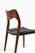 Dining Chairs in Rosewood and Black Leather attributed to Niels O. Møller, 1951, Set of 6 2