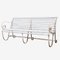 Early 20th Century White Iron Strapwork and Slatted Wooden Garden Bench, 1910s 1