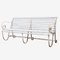 Early 20th Century White Iron Strapwork and Slatted Wooden Garden Bench, 1910s, Image 1