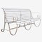 Early 20th Century White Iron Strapwork and Slatted Wooden Garden Bench, 1910s, Image 2