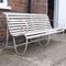 Early 20th Century White Iron Strapwork and Slatted Wooden Garden Bench, 1910s 6