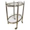 Vintage Art Deco Silver Drinks Trolley with Glass Tray, 1940s 1