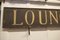 Large 19th Century Wooden Painted Lounge Sign, 1900s 6