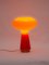 Carlo Nason zugeschriebene Orange Mushroom Murano Glas Tischlampe für Mazzega, 1966 11