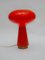 Carlo Nason zugeschriebene Orange Mushroom Murano Glas Tischlampe für Mazzega, 1966 5