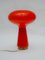 Carlo Nason zugeschriebene Orange Mushroom Murano Glas Tischlampe für Mazzega, 1966 4