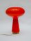 Carlo Nason zugeschriebene Orange Mushroom Murano Glas Tischlampe für Mazzega, 1966 3