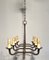 Lámpara de araña de hierro forjado, años 40, Imagen 10