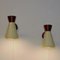 Vintage Swedish Beige and Red Metal Cone Wall Sconces, 1950s, Set of 2 6