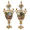 Large Porcelain and Gilt Bronze Vases, Set of 2 1