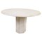 Italian Round Travertine Dining Table, 1970s 1