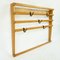 Mid-Century Austrian Beechwood and Blackened Brass Wall Coat Rack attributed to Carl Auböck, 1950s 2