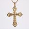 French 18 Karat Yellow and Rose Gold Cross Pendant, 1960s 4