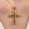 French 18 Karat Yellow and Rose Gold Cross Pendant, 1960s 7