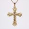 French 18 Karat Yellow and Rose Gold Cross Pendant, 1960s, Image 8