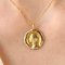 French 18 Karat Yellow Gold Virgin Mary Augis Medal, 1960s 6