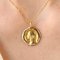 French 18 Karat Yellow Gold Virgin Mary Augis Medal, 1960s, Image 6