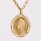 French 18 Karat Yellow Gold Virgin Mary Augis Medal, 1960s 4