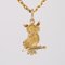 18 Karat Yellow Gold Owl Pendant, 1960s, Image 8