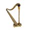 Dekorative Miniatur Vergoldete Silberne Harfe mit Lapislazuli, 1960er 4