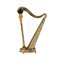 Dekorative Miniatur Vergoldete Silberne Harfe mit Lapislazuli, 1960er 1