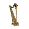 Dekorative Miniatur Vergoldete Silberne Harfe mit Lapislazuli, 1960er 3
