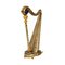 Dekorative Miniatur Vergoldete Silberne Harfe mit Lapislazuli, 1960er 2