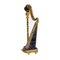Dekorative Miniatur Vergoldete Silberne Harfe mit Lapislazuli, 1960er 5