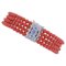 14 Karat White Gold Bracelet with Coral, Diamonds and Sapphires, Image 1