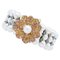 Bracelet en Or Rose et Argent avec Perles, Saphirs Jaunes et Diamants 1