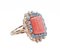 Coral, Sapphires, Diamonds, 14 Karat Rose Gold Retrò Ring, 1950s 2