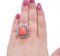 Coral, Sapphires, Diamonds, 14 Karat Rose Gold Retrò Ring, 1950s 4
