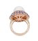 Bague en or rose 14 carats avec perle des mers du Sud, topazes, tourmaline, iolite et diamants 3