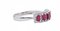 18 Karat White Gold Ring with Rubies and Diamonds, Image 2