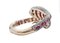 Bracciale a forma di serpente in oro rosa e argento con rubini e diamanti, anni '60, Immagine 3