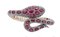 Bracciale a forma di serpente in oro rosa e argento con rubini e diamanti, anni '60, Immagine 2