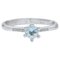 18 Karat White Gold Solitaire Ring with Topaz and Diamonds 1