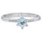 18 Karat White Gold Solitaire Ring with Topaz and Diamonds, Image 1