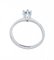 18 Karat White Gold Solitaire Ring with Topaz and Diamonds 3