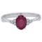 18 Karat White Gold Engagement Ring with Ruby and Diamonds 1